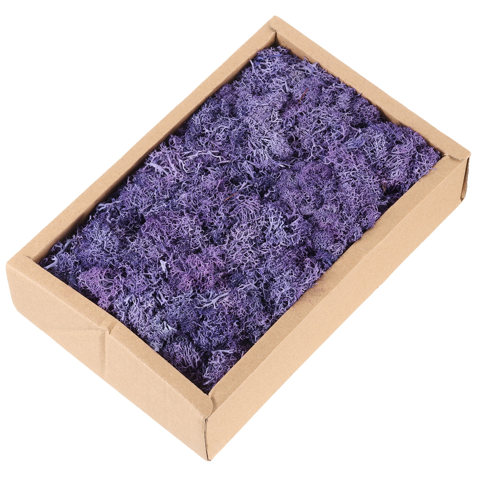 Uxcell 7.8oz Preserved Reindeer Moss Purple Decorative Artificial Fake Moss