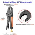 thumbnail image 1 of 7/9/10" Multi-Function Locking Pliers Round/Straight Mooth Pipe Wrench Universal Pressure Pliers Strong Clamp Tool Hand Tools (10 in round), 1 of 7