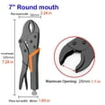 thumbnail image 1 of 7/9/10" Multi-Function Locking Pliers Round/Straight Mooth Pipe Wrench Universal Pressure Pliers Strong Clamp Tool Hand Tools (7 in round), 1 of 7