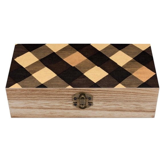 7.92.3 In Wooden Boxes Durable Easy To Use Dustproof Prevent Slippery Delicate And Cabinet Argyle Plaid Brown_2