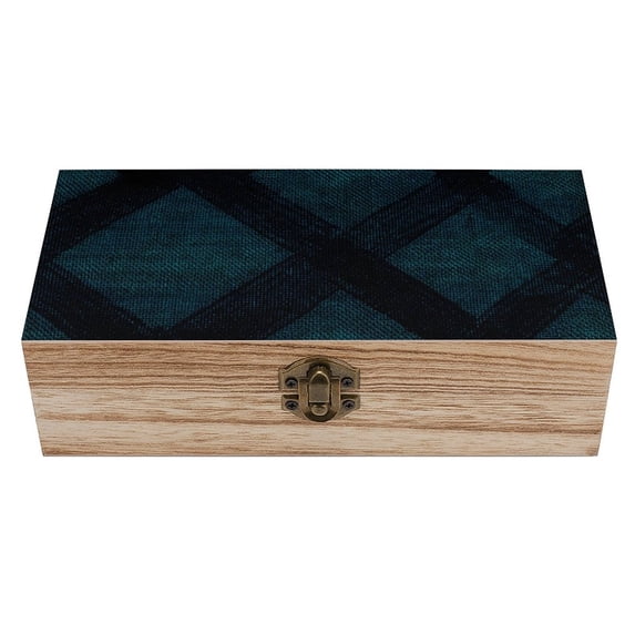 7.9×2.3 In Wooden Boxes Durable Easy To Use Dustproof Prevent Slippery Delicate And Cabinet Argyle Plaid DarkTurquoise_1