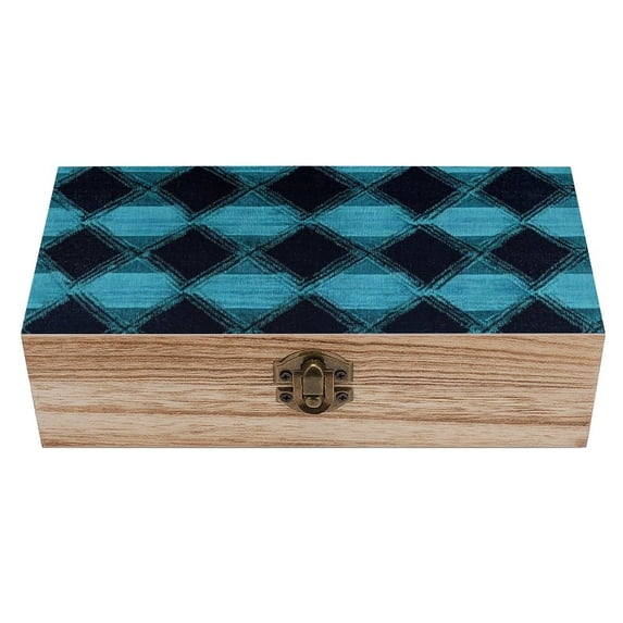 7.9×2.3 In Wooden Boxes Durable Easy To Use Dustproof Prevent Slippery Delicate And Cabinet Argyle Plaid DarkTurquoise_3