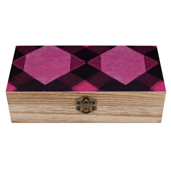 7.92.3 In Wooden Boxes Durable Easy To Use Dustproof Prevent Slippery Delicate And Cabinet Argyle Plaid Magenta_3