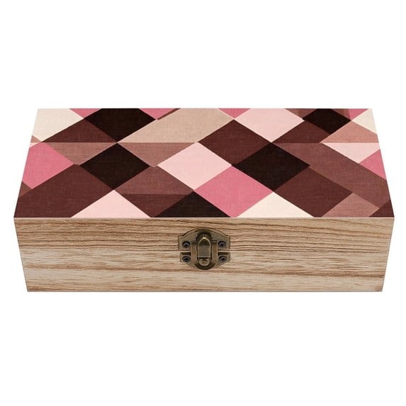 7.9×2.3 In Wooden Boxes Durable Easy To Use Dustproof Prevent Slippery Delicate And Cabinet Argyle Plaid RosyBrown_4