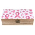 thumbnail image 1 of 7.9×2.3 In Wooden Boxes Durable Easy To Use Dustproof Prevent Slippery Delicate And Cabinet Artistic Pink Ribbon Pattern with Sketched Elements, 1 of 8