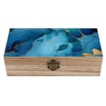 thumbnail image 1 of 7.9×2.3 In Wooden Boxes Durable Easy To Use Dustproof Prevent Slippery Delicate And Cabinet Blue And Gold Marble, 1 of 8