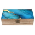 thumbnail image 1 of 7.9×2.3 In Wooden Boxes Durable Easy To Use Dustproof Prevent Slippery Delicate And Cabinet Blue Gold Marble, 1 of 8