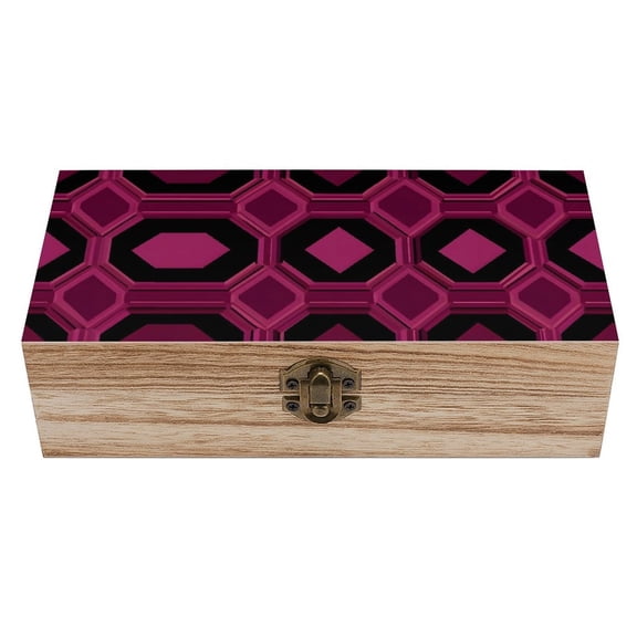 7.92.3 In Wooden Boxes Durable Easy To Use Dustproof Prevent Slippery Delicate And Cabinet DarkMagenta Geometric Patterns_2