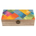 thumbnail image 1 of 7.9×2.3 In Wooden Boxes Durable Easy To Use Dustproof Prevent Slippery Delicate And Cabinet Gray Tie-dye Background Rainbow Colors_1, 1 of 8