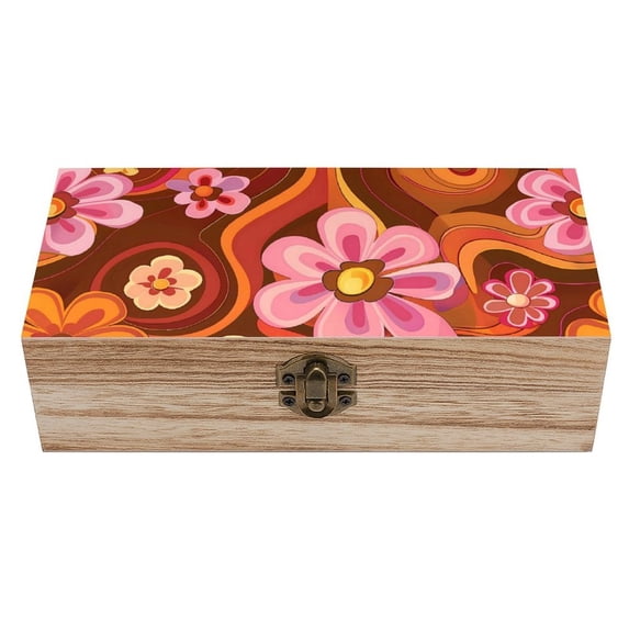 7.9×2.3 In Wooden Boxes Durable Easy To Use Dustproof Prevent Slippery Delicate And Cabinet Groovy Flowers (14)