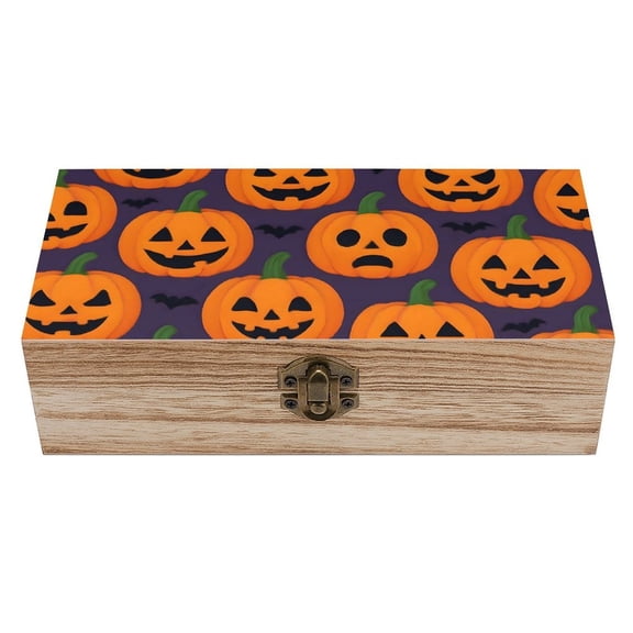 7.92.3 In Wooden Boxes Durable Easy To Use Dustproof Prevent Slippery Delicate And Cabinet Jack-o'-Lantern Halloween Pattern