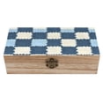 thumbnail image 1 of 7.9×2.3 In Wooden Boxes Durable Easy To Use Dustproof Prevent Slippery Delicate And Cabinet LightSteelBlue Retro Houndstooth_4, 1 of 8