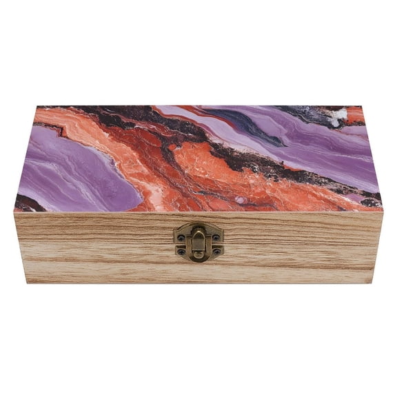 7.9×2.3 In Wooden Boxes Durable Easy To Use Dustproof Prevent Slippery Delicate And Cabinet MediumVioletRed Marble_3