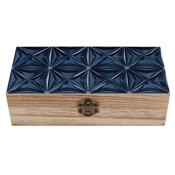 7.9×2.3 In Wooden Boxes Durable Easy To Use Dustproof Prevent Slippery Delicate And Cabinet MidnightBlue Geometric Patterns_1