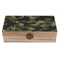 thumbnail image 1 of 7.9×2.3 In Wooden Boxes Durable Easy To Use Dustproof Prevent Slippery Delicate And Cabinet Military Green Camouflage, 1 of 8