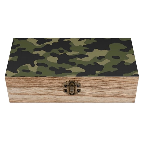 7.9×2.3 In Wooden Boxes Durable Easy To Use Dustproof Prevent Slippery Delicate And Cabinet Military Green Camouflage