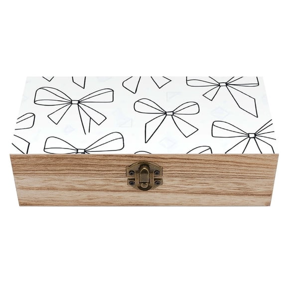 7.92.3 In Wooden Boxes Durable Easy To Use Dustproof Prevent Slippery Delicate And Cabinet Modern Minimalist Thin Black And White Ribbon Bow Pattern