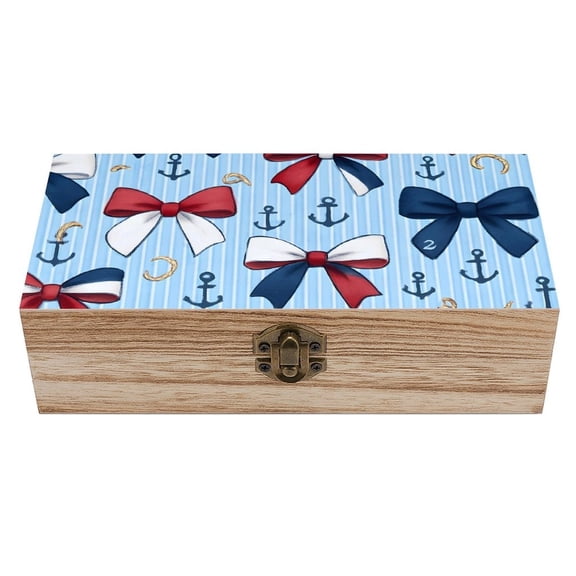 7.92.3 In Wooden Boxes Durable Easy To Use Dustproof Prevent Slippery Delicate And Cabinet Nautical Theme Ribbon Bow Pattern
