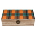 thumbnail image 1 of 7.9×2.3 In Wooden Boxes Durable Easy To Use Dustproof Prevent Slippery Delicate And Cabinet Orange And Blue Checkered Pattern, 1 of 8