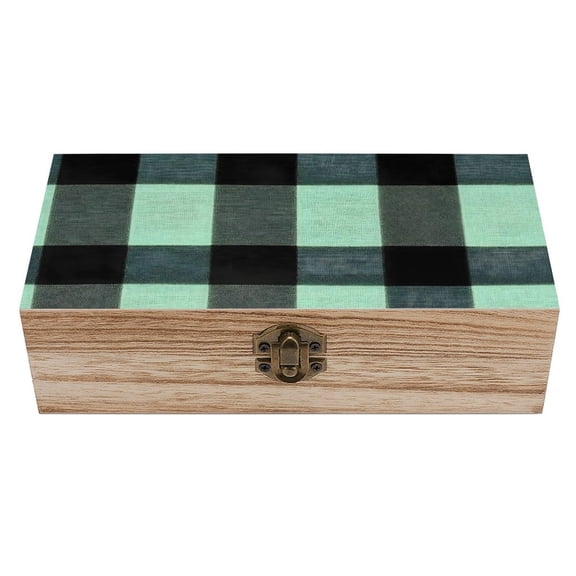7.92.3 In Wooden Boxes Durable Easy To Use Dustproof Prevent Slippery Delicate And Cabinet PaleTurquoise Buffalo Plaid Check Tartan Scotland_1