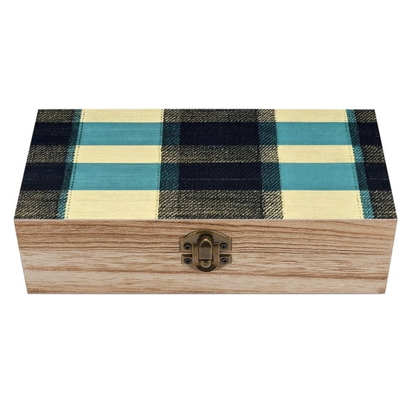 7.92.3 In Wooden Boxes Durable Easy To Use Dustproof Prevent Slippery Delicate And Cabinet PaleTurquoise Buffalo Plaid Check Tartan Scotland_2
