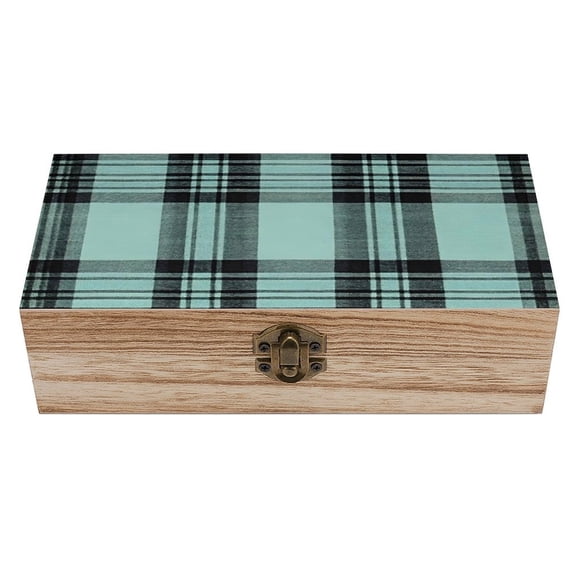 7.92.3 In Wooden Boxes Durable Easy To Use Dustproof Prevent Slippery Delicate And Cabinet PaleTurquoise Buffalo Plaid Check Tartan Scotland_3