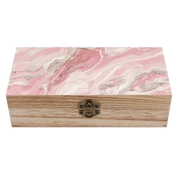 7.9×2.3 In Wooden Boxes Durable Easy To Use Dustproof Prevent Slippery Delicate And Cabinet Pink Marble_21256_3