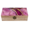 thumbnail image 1 of 7.9×2.3 In Wooden Boxes Durable Easy To Use Dustproof Prevent Slippery Delicate And Cabinet Purple Red Marble, 1 of 8