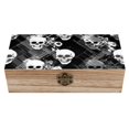 thumbnail image 1 of 7.9×2.3 In Wooden Boxes Durable Easy To Use Dustproof Prevent Slippery Delicate And Cabinet Skulls And Plaid, 1 of 8