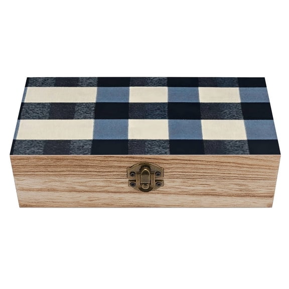 7.92.3 In Wooden Boxes Durable Easy To Use Dustproof Prevent Slippery Delicate And Cabinet SlateBlue Buffalo Plaid Check Tartan Scotland_1