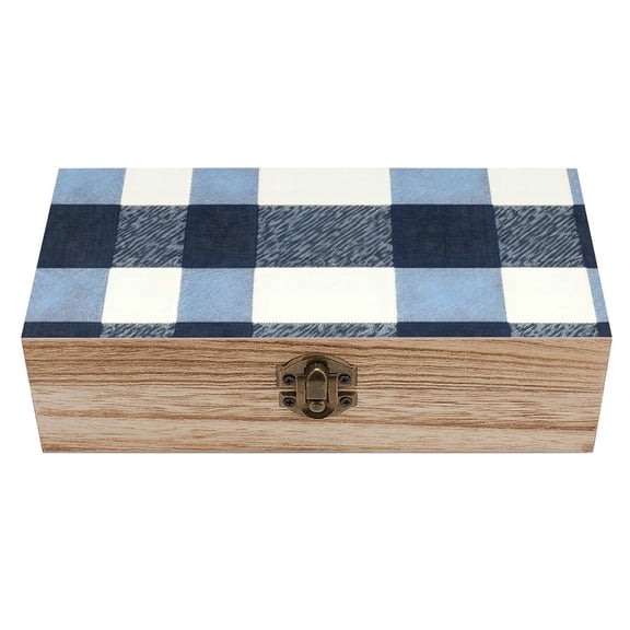 7.92.3 In Wooden Boxes Durable Easy To Use Dustproof Prevent Slippery Delicate And Cabinet SlateBlue Buffalo Plaid Check Tartan Scotland_2