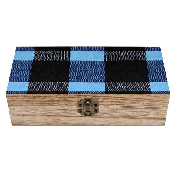 7.92.3 In Wooden Boxes Durable Easy To Use Dustproof Prevent Slippery Delicate And Cabinet SlateBlue Buffalo Plaid Check Tartan Scotland_3