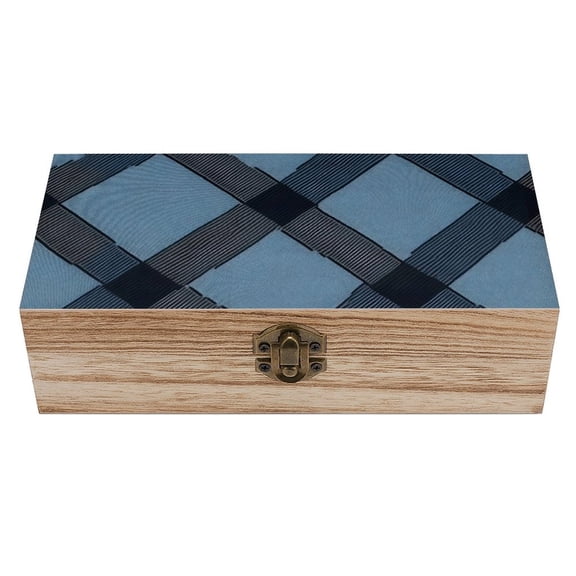 7.92.3 In Wooden Boxes Durable Easy To Use Dustproof Prevent Slippery Delicate And Cabinet SlateBlue Buffalo Plaid Check Tartan Scotland_4
