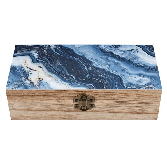 7.9×2.3 In Wooden Boxes Durable Easy To Use Dustproof Prevent Slippery Delicate And Cabinet SlateBlue Marble_3
