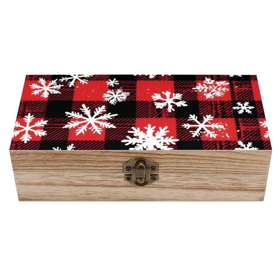 7.92.3 In Wooden Boxes Durable Easy To Use Dustproof Prevent Slippery Delicate And Cabinet Snowflakes on The Red And Black Checkered Pattern (2)