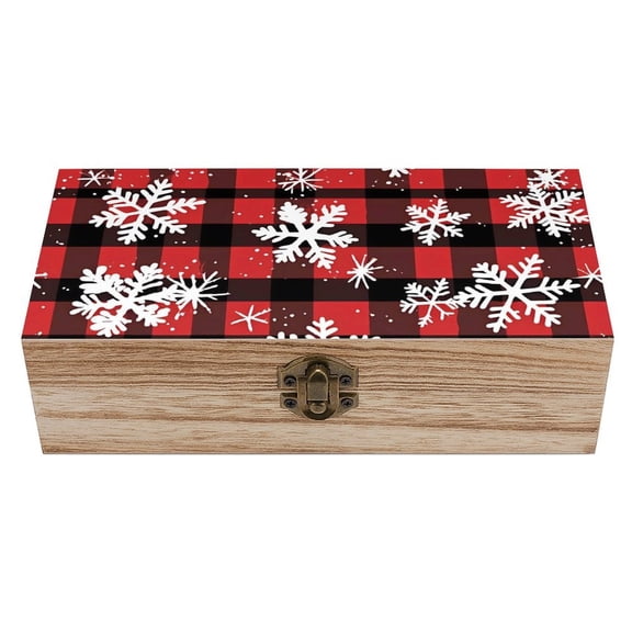 7.92.3 In Wooden Boxes Durable Easy To Use Dustproof Prevent Slippery Delicate And Cabinet Snowflakes on The Red And Black Checkered Pattern