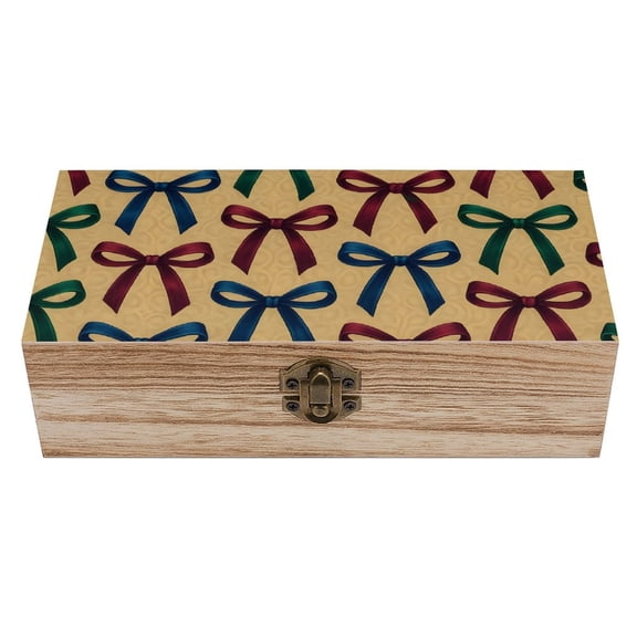 7.92.3 In Wooden Boxes Durable Easy To Use Dustproof Prevent Slippery Delicate And Cabinet Sophisticated Thin Velvet Jewel Tone Ribbon Bow Pattern