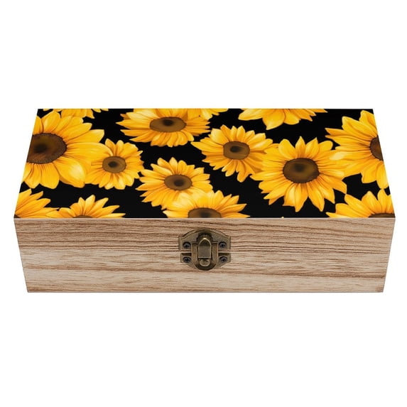 7.9×2.3 In Wooden Boxes Durable Easy To Use Dustproof Prevent Slippery Delicate And Cabinet Sunflower