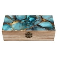 thumbnail image 1 of 7.9×2.3 In Wooden Boxes Durable Easy To Use Dustproof Prevent Slippery Delicate And Cabinet Teal Gold Marble, 1 of 8