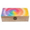 thumbnail image 1 of 7.9×2.3 In Wooden Boxes Durable Easy To Use Dustproof Prevent Slippery Delicate And Cabinet Tie-dye Pattern Rainbow Colors (2), 1 of 8