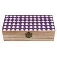 thumbnail image 1 of 7.9×2.3 In Wooden Boxes Durable Easy To Use Dustproof Prevent Slippery Delicate And Cabinet Violet Retro Houndstooth_2, 1 of 8