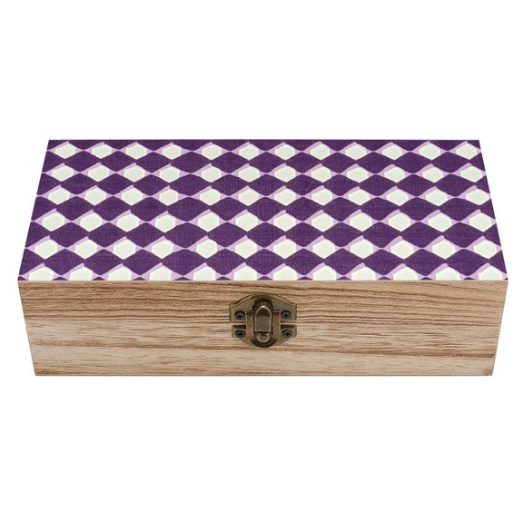 7.92.3 In Wooden Boxes Durable Easy To Use Dustproof Prevent Slippery Delicate And Cabinet Violet Retro Houndstooth_2