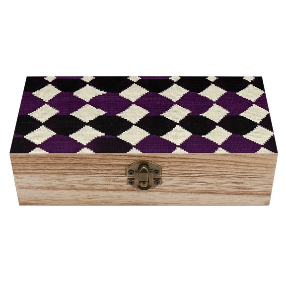 7.92.3 In Wooden Boxes Durable Easy To Use Dustproof Prevent Slippery Delicate And Cabinet Violet Retro Houndstooth_3