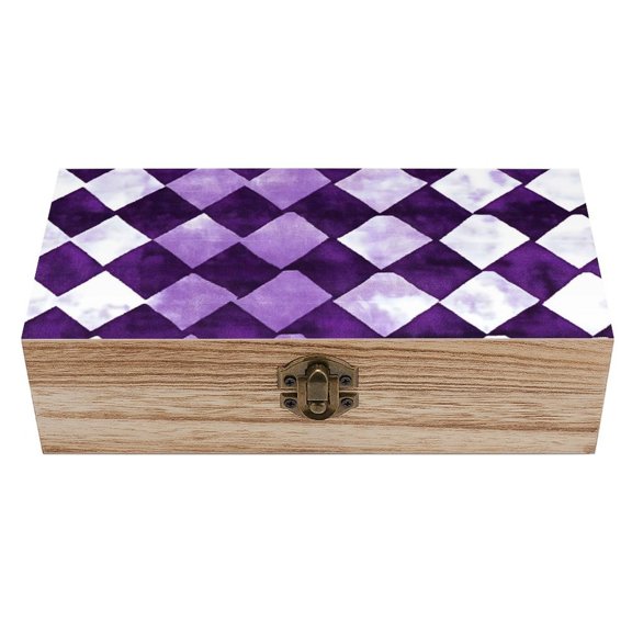 7.92.3 In Wooden Boxes Durable Easy To Use Dustproof Prevent Slippery Delicate And Cabinet Violet Retro Houndstooth_4