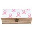 thumbnail image 1 of 7.9×2.3 In Wooden Boxes Durable Easy To Use Dustproof Prevent Slippery Delicate And Cabinet Watercolor Pink Ribbon Pattern, 1 of 8