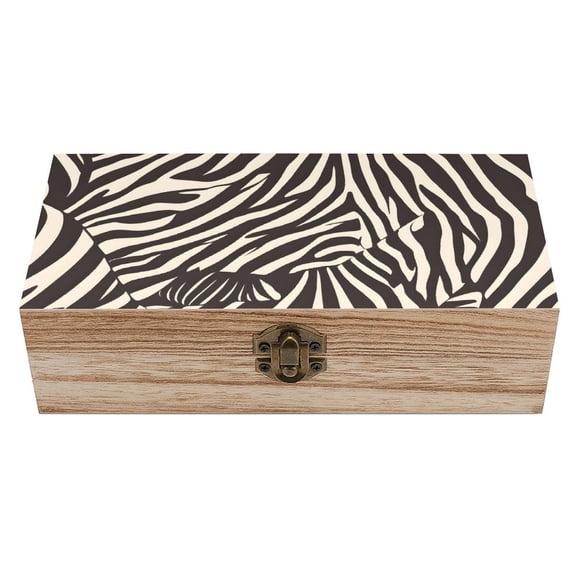 7.92.3 In Wooden Boxes Durable Easy To Use Dustproof Prevent Slippery Delicate And Cabinet Zebra Skin Print Style SaddleBrown_4