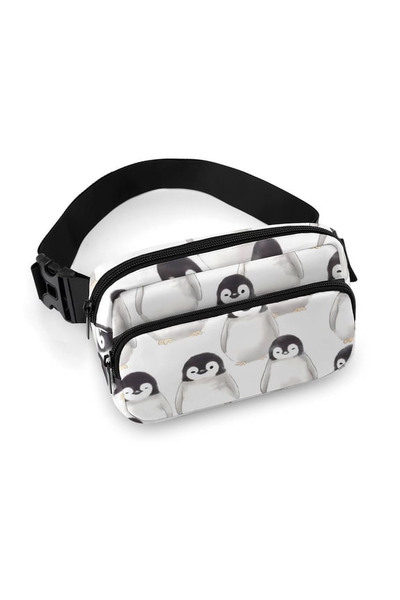 7.95.1 Inches Full-Print Waist Bag Is Sturdy Durable And Long-Lasting It Has An Adjustable Waist Strap With Side Pockets Cute Baby Penguins