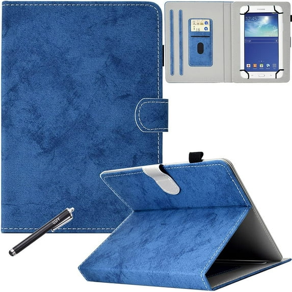 7.9-8.5 inch Universal Tablet Case, Newshine PU Leather Stand Cover for 7.9'' iPad Mini 1/2/3/4, Galaxy Tab A 8.0, Amazon Kindle Fire HD 8 and Other 8.0'' Models, DC-Blue