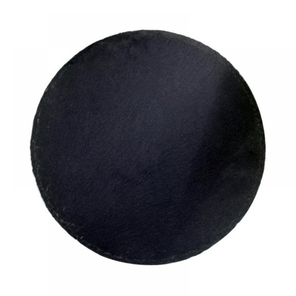 7.9" Black Slate Stone Coasters, Round Cheese Slate, Natural Stone Serving Tray for Cheese, Cold Cuts, Sushi, Appetizers and More, Pad Serving Plate for Home Bar Kitchen