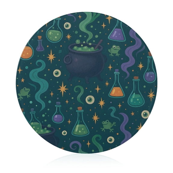 7.9 In Circular Cutting Board Is Not Easy To Have A Scar Easily Dried Small Volume Light Weight And Convenient Carrying Magical Potion Halloween Pattern